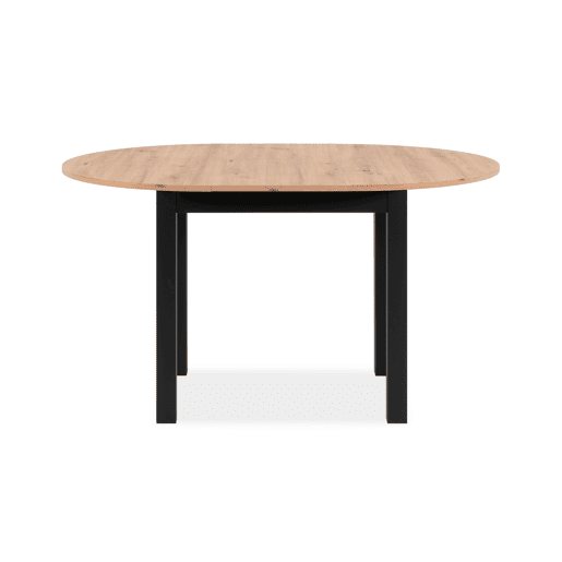 Mesa extensível redonda DORA 100x100cm cor carvalho e preto
