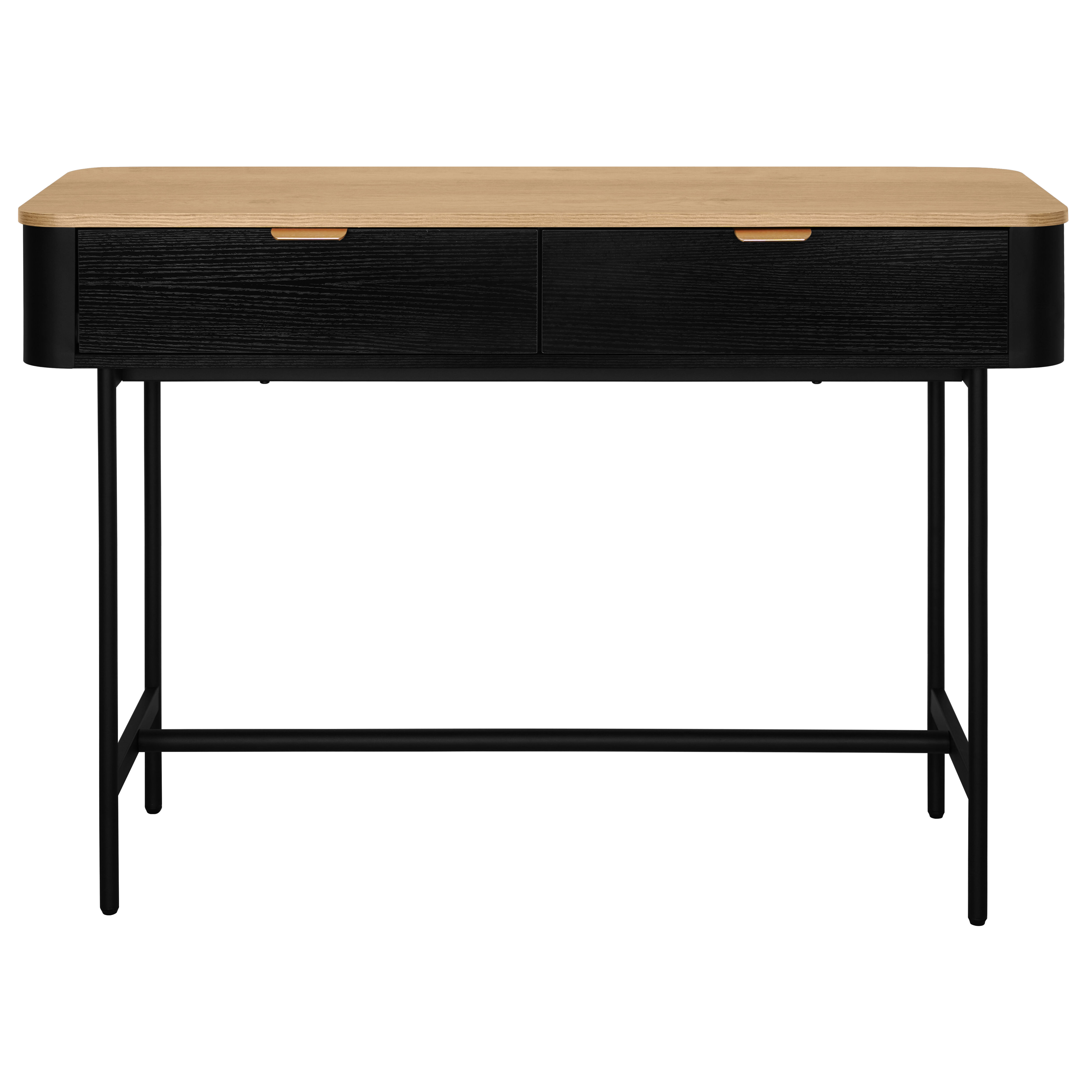 Consola con 2 cajones roble y negro EVA
