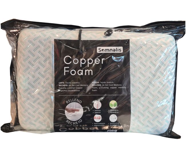Almohada viscoelástica de gel copper 70cm