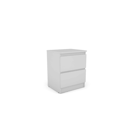 Mesa de cabeceira OSLO com 2 gavetas branco