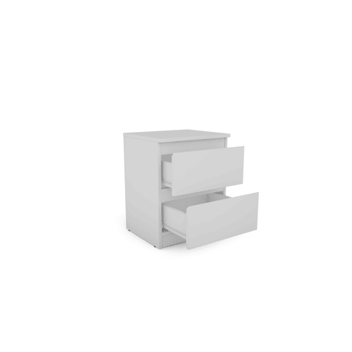 Mesa de cabeceira OSLO com 2 gavetas branco
