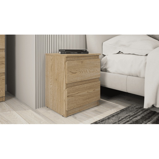 Mesa de cabeceira OSLO com 2 gavetas carvalho