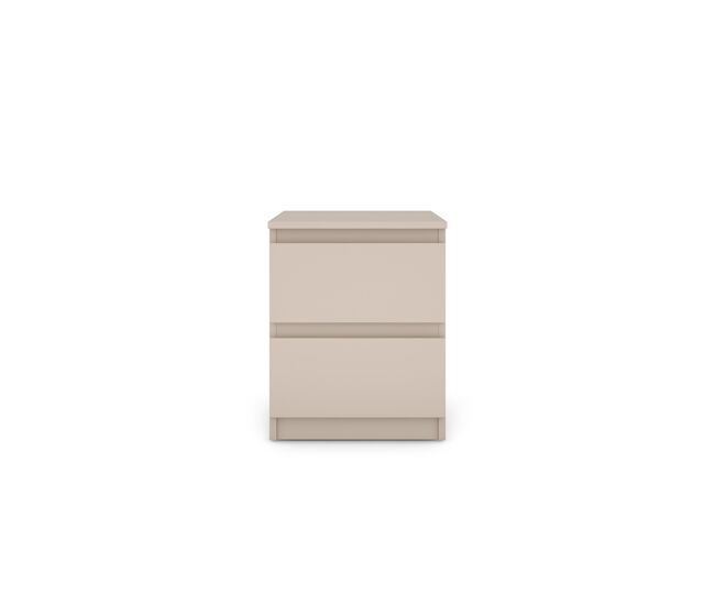 Mesita de noche oslo con 2 cajones color beige