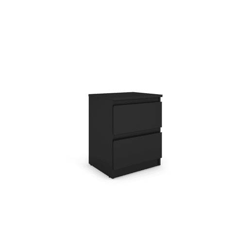 Mesa de cabeceira OSLO com 2 gavetas preto