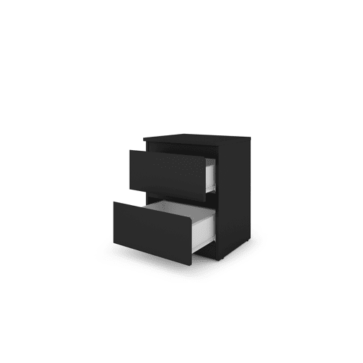 Mesa de cabeceira OSLO com 2 gavetas preto