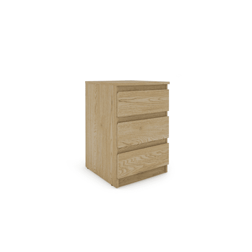Mesa de cabeceira OSLO com 3 gavetas carvalho Mesa de cabeceira OSLO com 3 gavetas carvalho