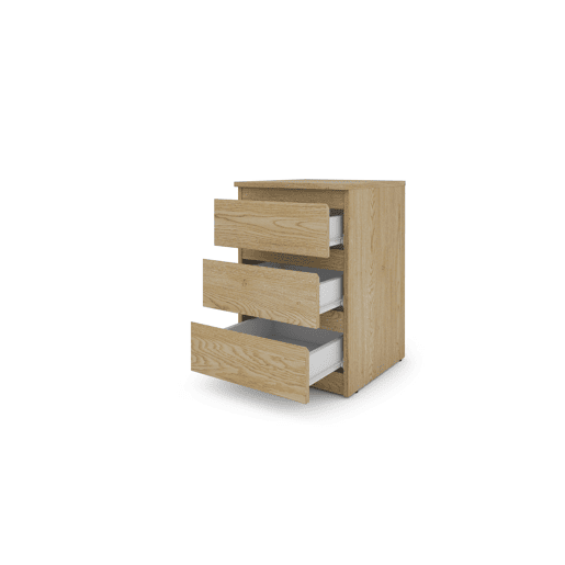 Mesa de cabeceira OSLO com 3 gavetas carvalho Mesa de cabeceira OSLO com 3 gavetas carvalho