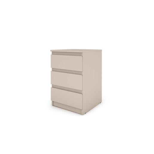 Mesa de cabeceira OSLO com 3 gavetas bege