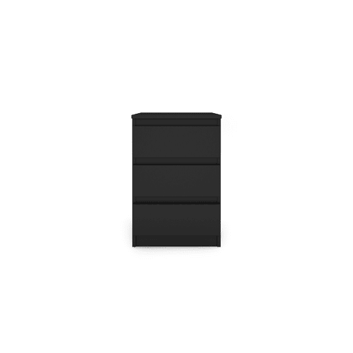 Mesa de cabeceira OSLO com 3 gavetas preto Mesa de cabeceira OSLO com 3 gavetas preto