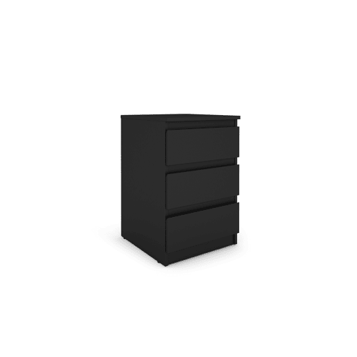 Mesa de cabeceira OSLO com 3 gavetas preto Mesa de cabeceira OSLO com 3 gavetas preto
