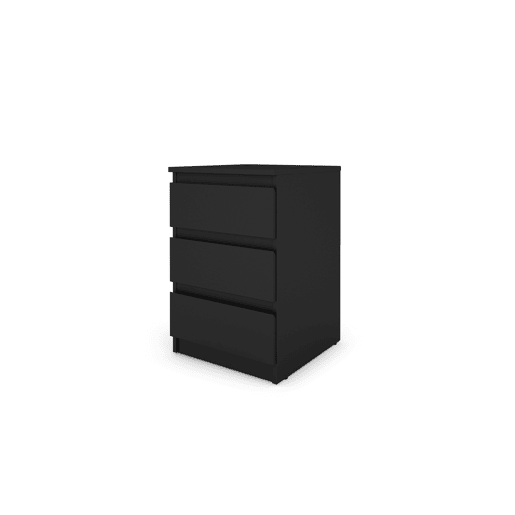 Mesa de cabeceira OSLO com 3 gavetas preto Mesa de cabeceira OSLO com 3 gavetas preto
