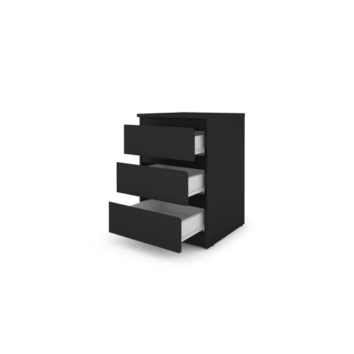 Mesa de cabeceira OSLO com 3 gavetas preto Mesa de cabeceira OSLO com 3 gavetas preto