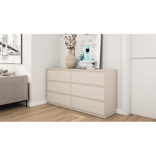 Cómoda dupla OSLO com 6 gavetas bege Cómoda dupla OSLO com 6 gavetas bege