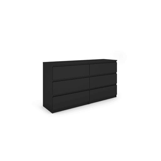 Cómoda dupla OSLO com 6 gavetas preto