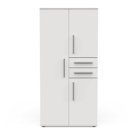 Roupeiro VERSATIL 90x188cm 3 portas e 2 gavetas branco