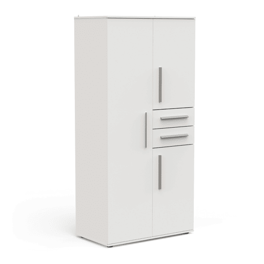 Roupeiro VERSATIL 90x188cm 3 portas e 2 gavetas branco