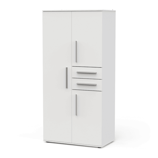 Roupeiro VERSATIL 90x188cm 3 portas e 2 gavetas branco