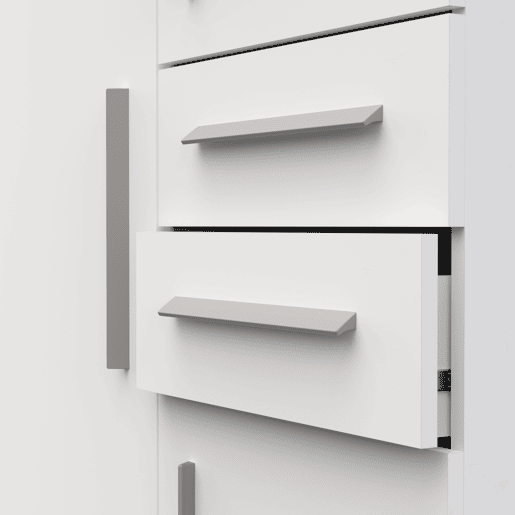 Roupeiro VERSATIL 90x188cm 3 portas e 2 gavetas branco