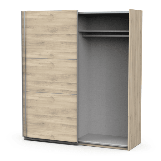 Roupeiro GHOST II 178x203cm com 2 portas de correr carvalho