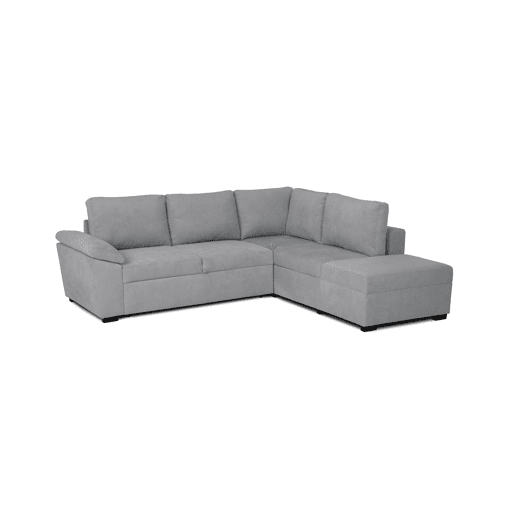 Sofá de canto reversível com cama HURLEY cor cinza claro