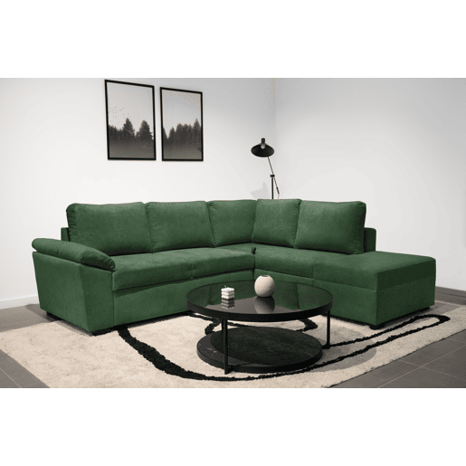 Sofá de canto reversível com cama HURLEY cor verde Sofá de canto reversível com cama HURLEY cor verde