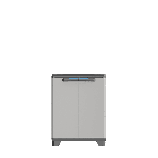 Armário resina baixo LINEAR 90x68x39cm preto e cinza