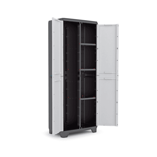 Armário resina multiusos LINEAR 68x173x39cm preto e cinza