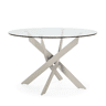 Mesa de vidro redonda fixa RUTH cor creme