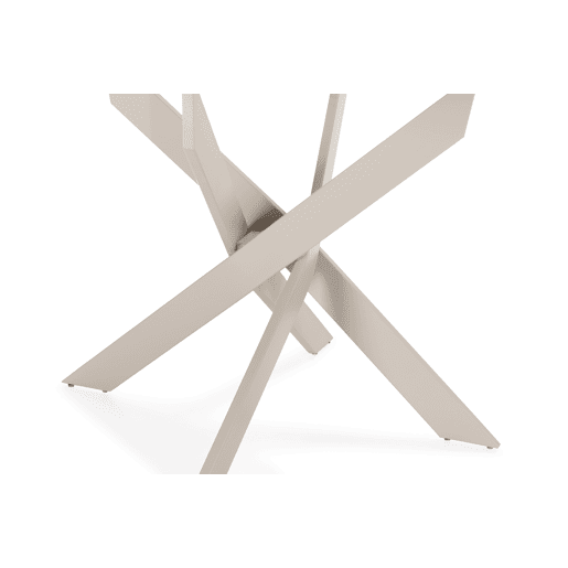 Mesa de vidro redonda fixa RUTH cor creme