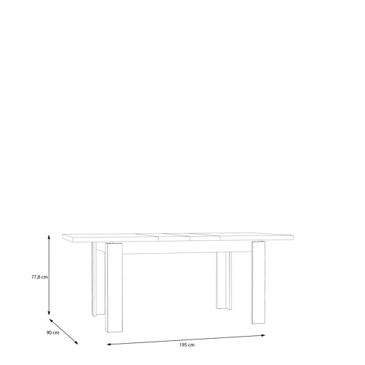Mesa de jantar extensível VERONA 140cm
