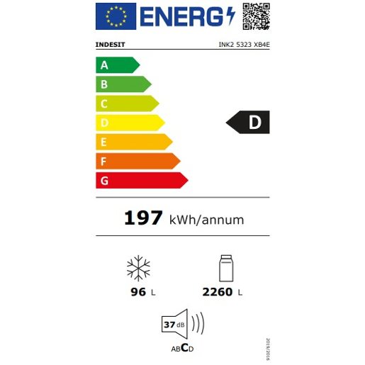 Combinado INDESIT INK2 5323 XB4E 322 litros No Frost