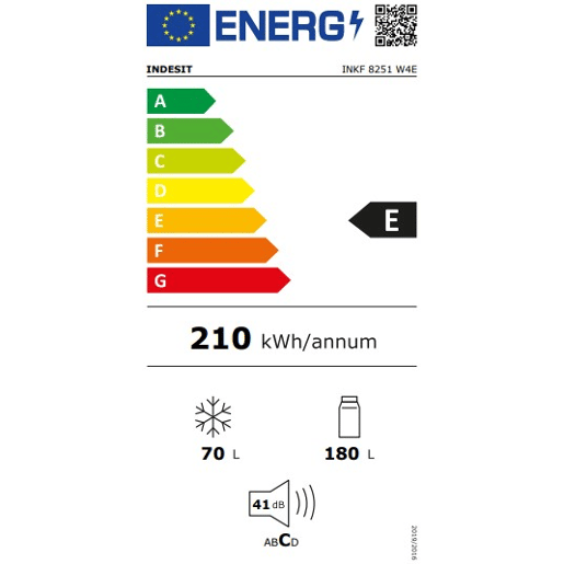 Combinado INDESIT INKF 8251 W4E 250 litros No Frost branco