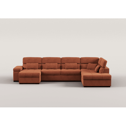 Sofá de canto em U STEWART XXL cor terracota