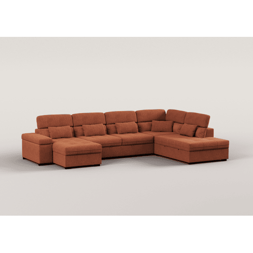 Sofá de canto em U STEWART XXL cor terracota