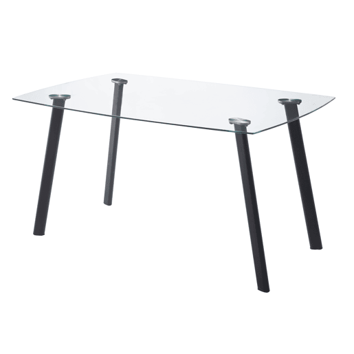 Mesa de jantar retangular em vidro Atlas
