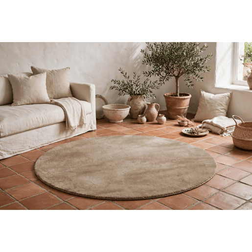 Tapete redondo VEGAS diâmetro 120cm cor bege Tapete redondo VEGAS diâmetro 120cm cor bege