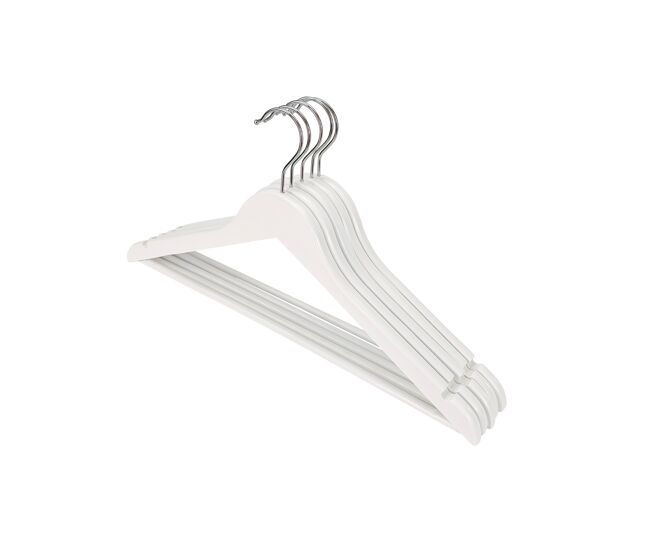 Set 8 perchas de madera 44,5x1,2x23cm color blanco - conforama