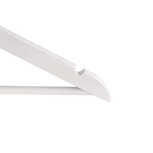 Conjunto de 8 cabides em madeira 44,5x1,2x23cm branco Conjunto de 8 cabides em madeira 44,5x1,2x23cm branco