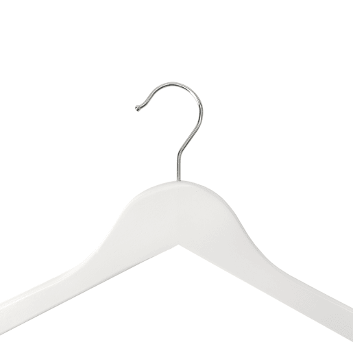 Conjunto de 8 cabides em madeira 44,5x1,2x23cm branco Conjunto de 8 cabides em madeira 44,5x1,2x23cm branco