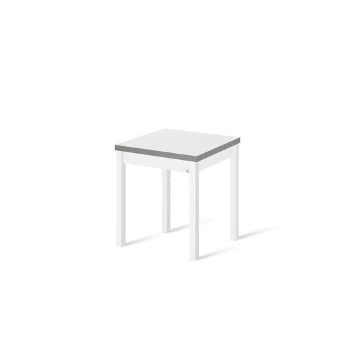 Mesa de cozinha extensível B-BOOK 65130x65cm branca e cinza