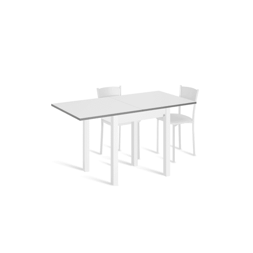 Mesa de cozinha extensível B-BOOK 65130x65cm branca e cinza