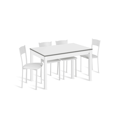 Mesa de cozinha extensível B-EXTENS 110160x70cm branca e cinza