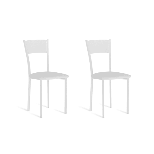 Conjunto de 2 cadeiras BENE brancas com pernas brancas Conjunto de 2 cadeiras BENE brancas com pernas brancas