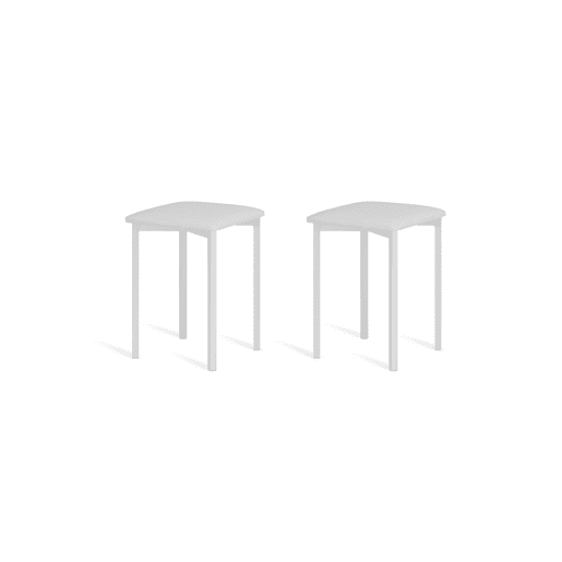 Conjunto de 2 bancos baixos BENE em branco com pernas brancas Conjunto de 2 bancos baixos BENE em branco com pernas brancas