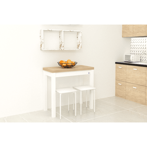 Conjunto de 2 bancos baixos BENE em branco com pernas brancas Conjunto de 2 bancos baixos BENE em branco com pernas brancas