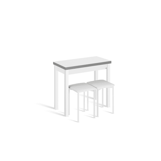 Conjunto de 2 bancos baixos BENE em branco com pernas brancas Conjunto de 2 bancos baixos BENE em branco com pernas brancas