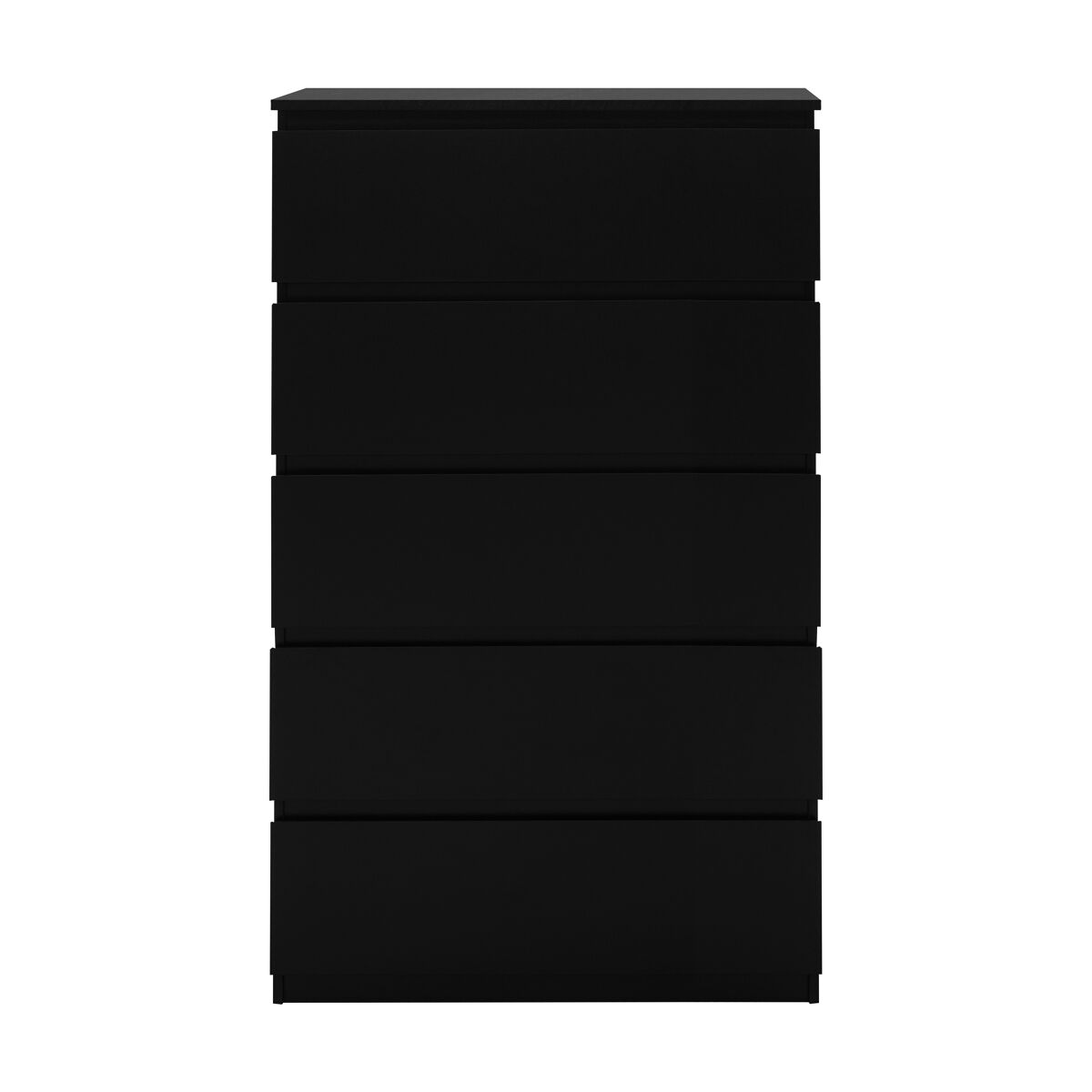 Cómoda nevada iii con 5 cajones color negro