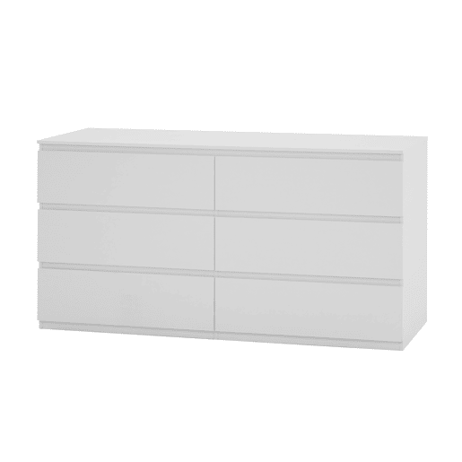 Cómoda dupla NEVADA III com 6 gavetas cor branca