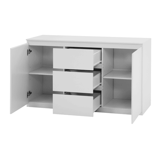 Aparador NEVADA III com 2 portas e 3 gavetas cor branco