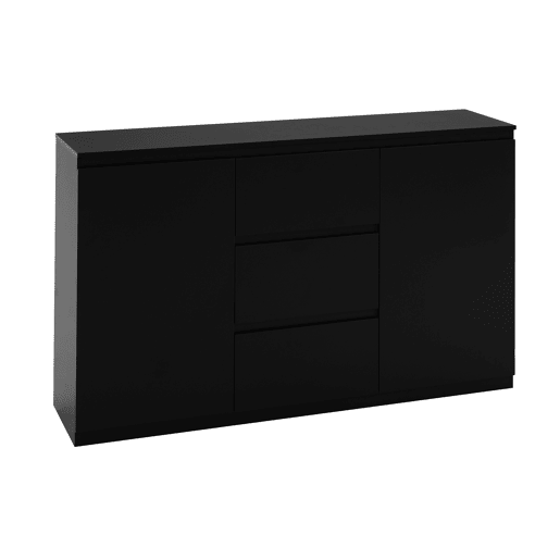 Aparador NEVADA III com 2 portas e 3 gavetas cor preto